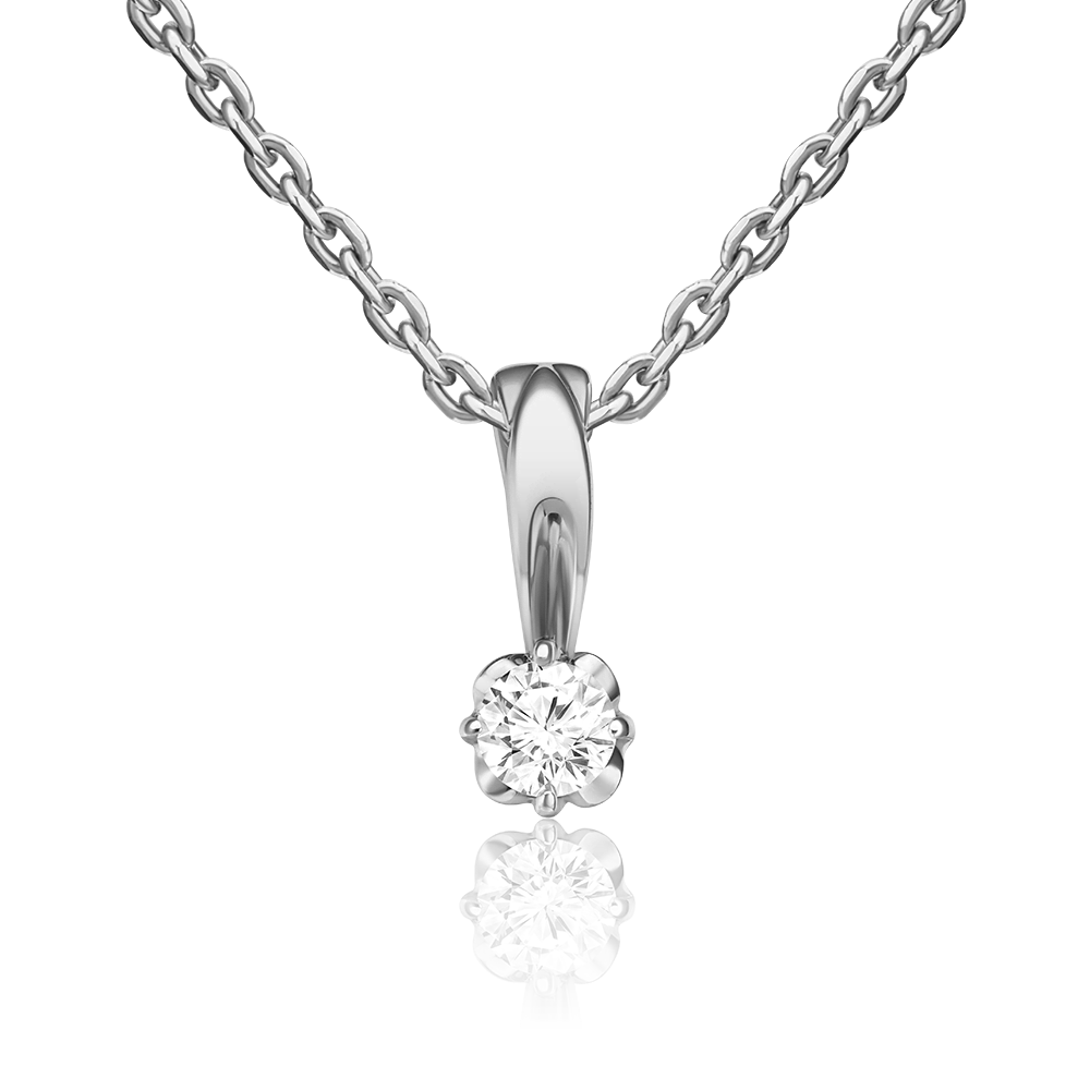 Подвеска из белого золота с бриллиантом 03-0193-00-101-1120-30