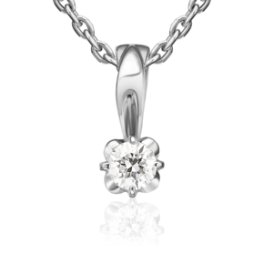 Подвеска из белого золота с бриллиантом 03-0195-00-101-1120-30