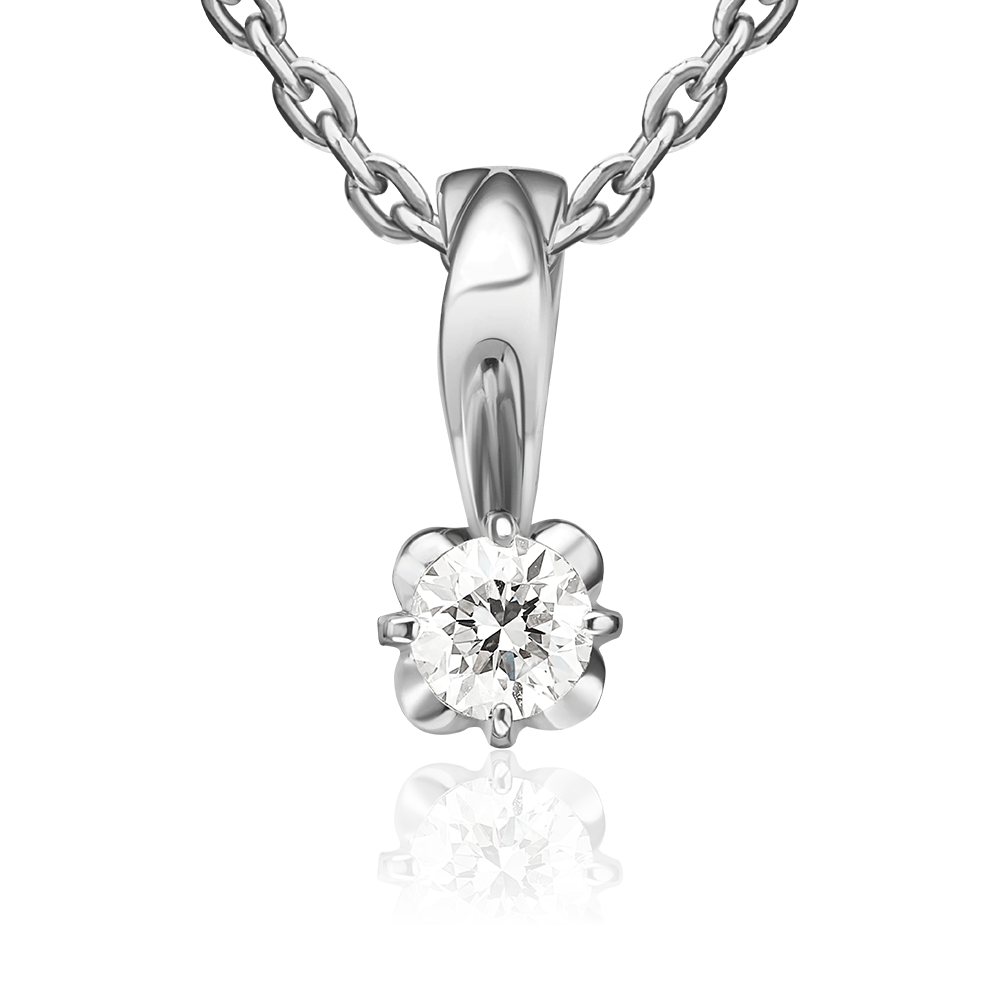 Подвеска из белого золота с бриллиантом 03-0195-00-101-1120-30