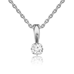 Подвеска из белого золота с бриллиантом 03-0197-00-101-1120-30