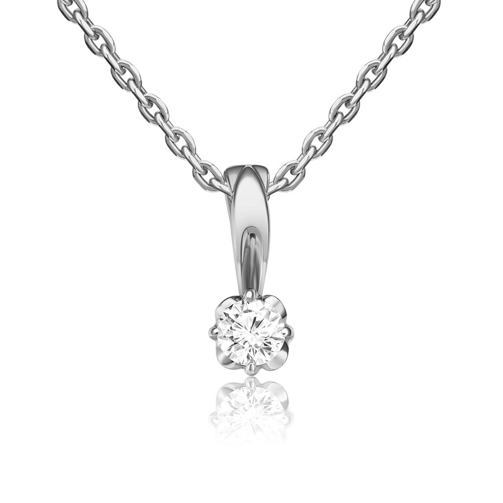 Подвеска из белого золота с бриллиантом 03-0197-00-101-1120-30