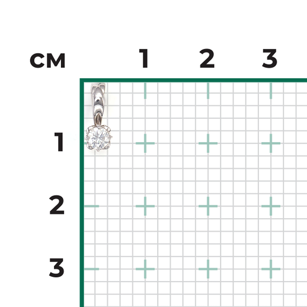 Подвеска из белого золота с бриллиантом 03-0197-00-101-1120-30