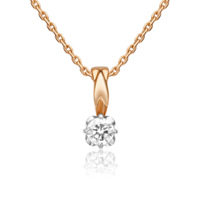 Подвеска из комбинированного золота с бриллиантом 03-0200-00-101-1111-30