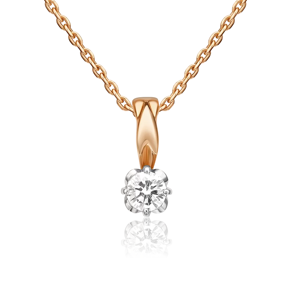 Подвеска из комбинированного золота с бриллиантом 03-0200-00-101-1111-30