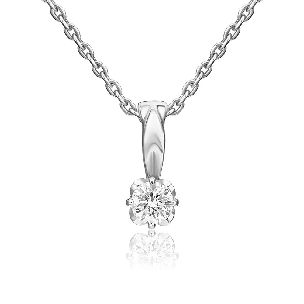 Подвеска из белого золота с бриллиантом 03-0201-00-101-1120-30