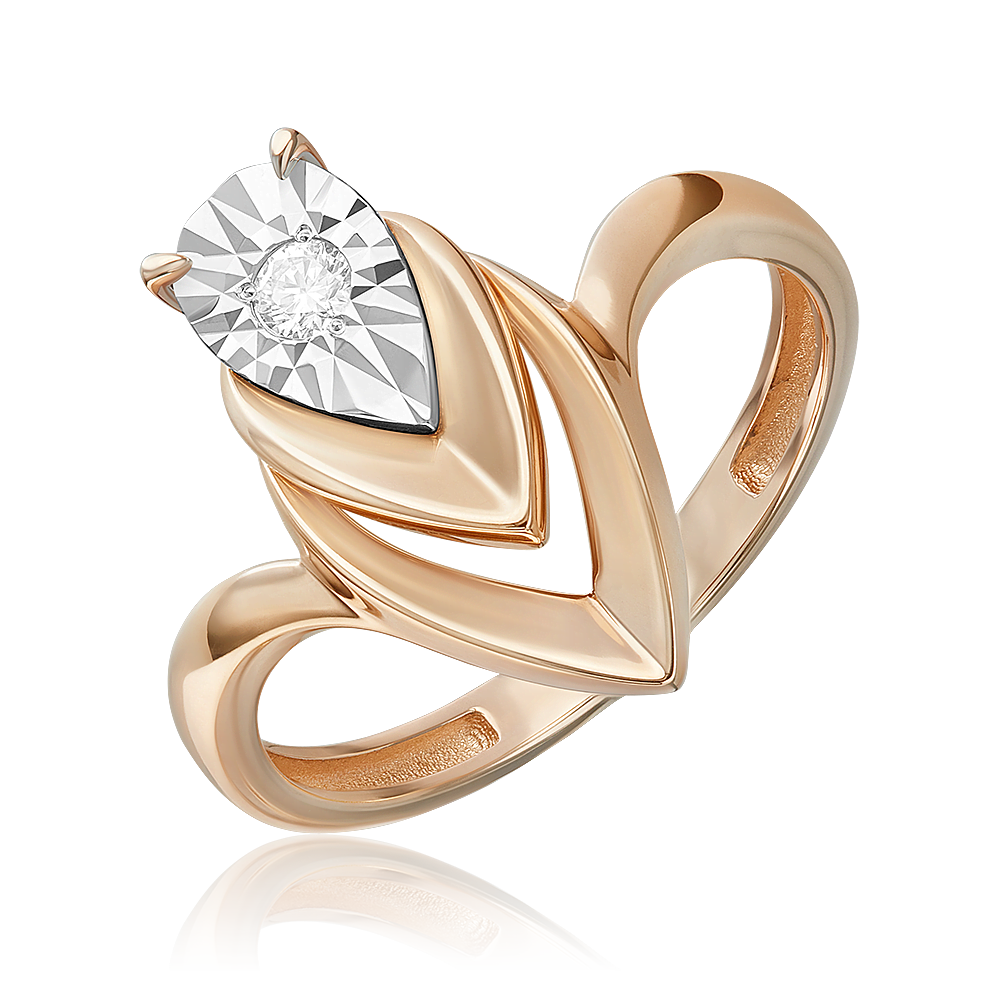 Кольцо из комбинированного золота с бриллиантом 01-5753-00-101-1111