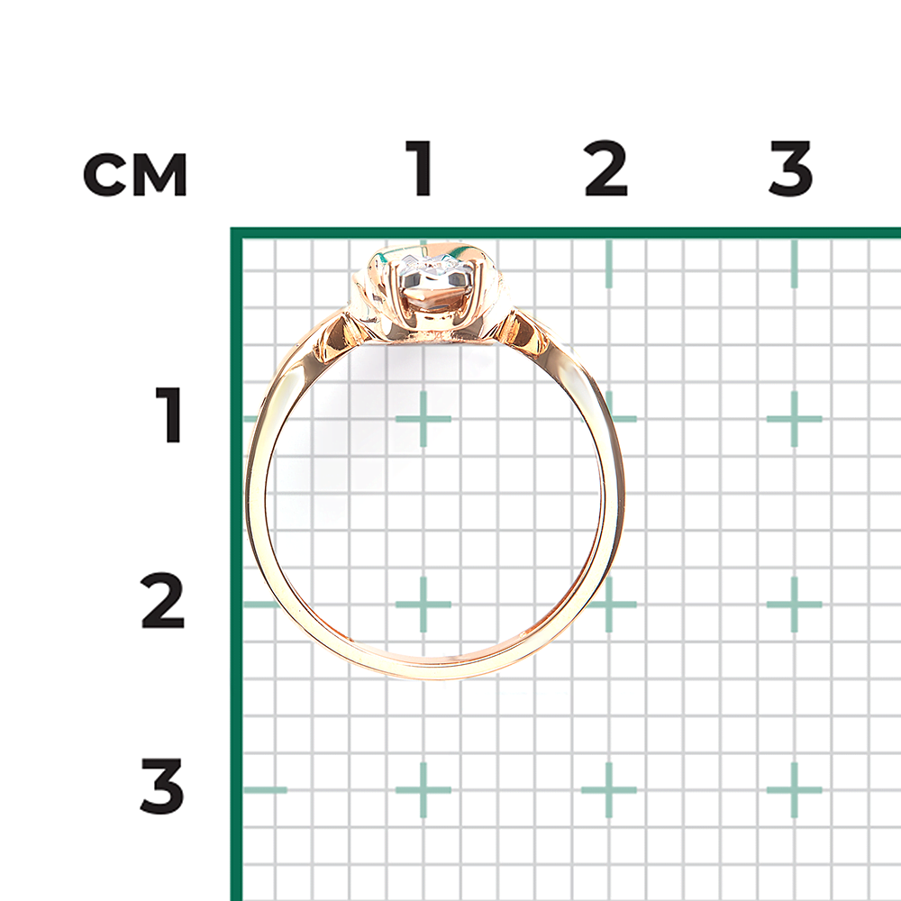 Кольцо из комбинированного золота с бриллиантом 01-5753-00-101-1111