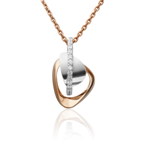 Подвеска из комбинированного золота с фианитами 03-2971-00-401-1111-23