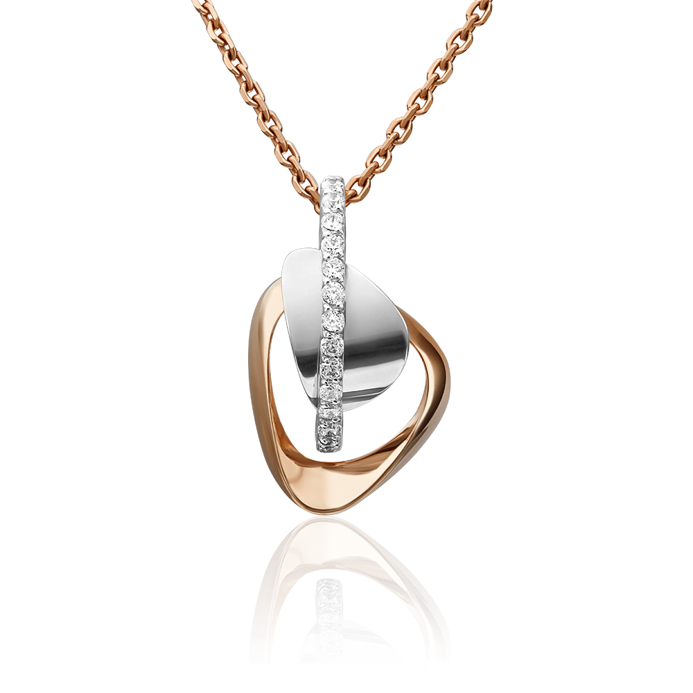 Подвеска из комбинированного золота с фианитами 03-2971-00-401-1111-23