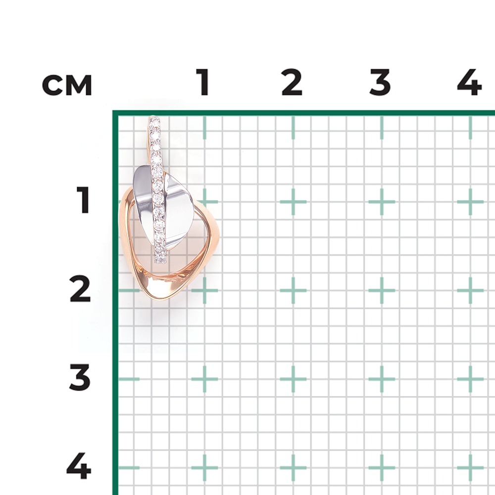 Подвеска из комбинированного золота с фианитами 03-2971-00-401-1111-23