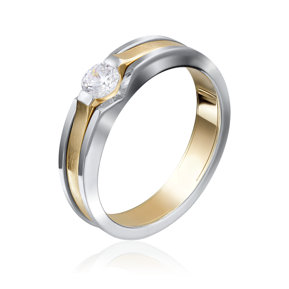 Кольцо из комбинированного золота с фианитом 01-5190-00-501-1121-38