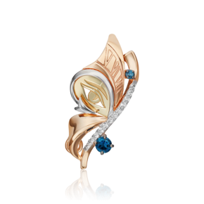 Брошь «Тайна красоты» из комбинированного золота с топазами и натуральными топазами white 04-0262-00-201-1113