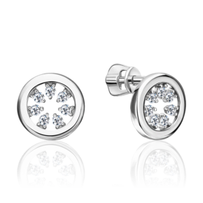 Серьги-пусеты из серебра с фианитами 02-5364-00-401-0200