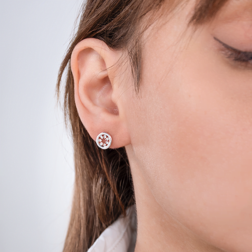 Серьги-пусеты из серебра с фианитами 02-5364-00-401-0200