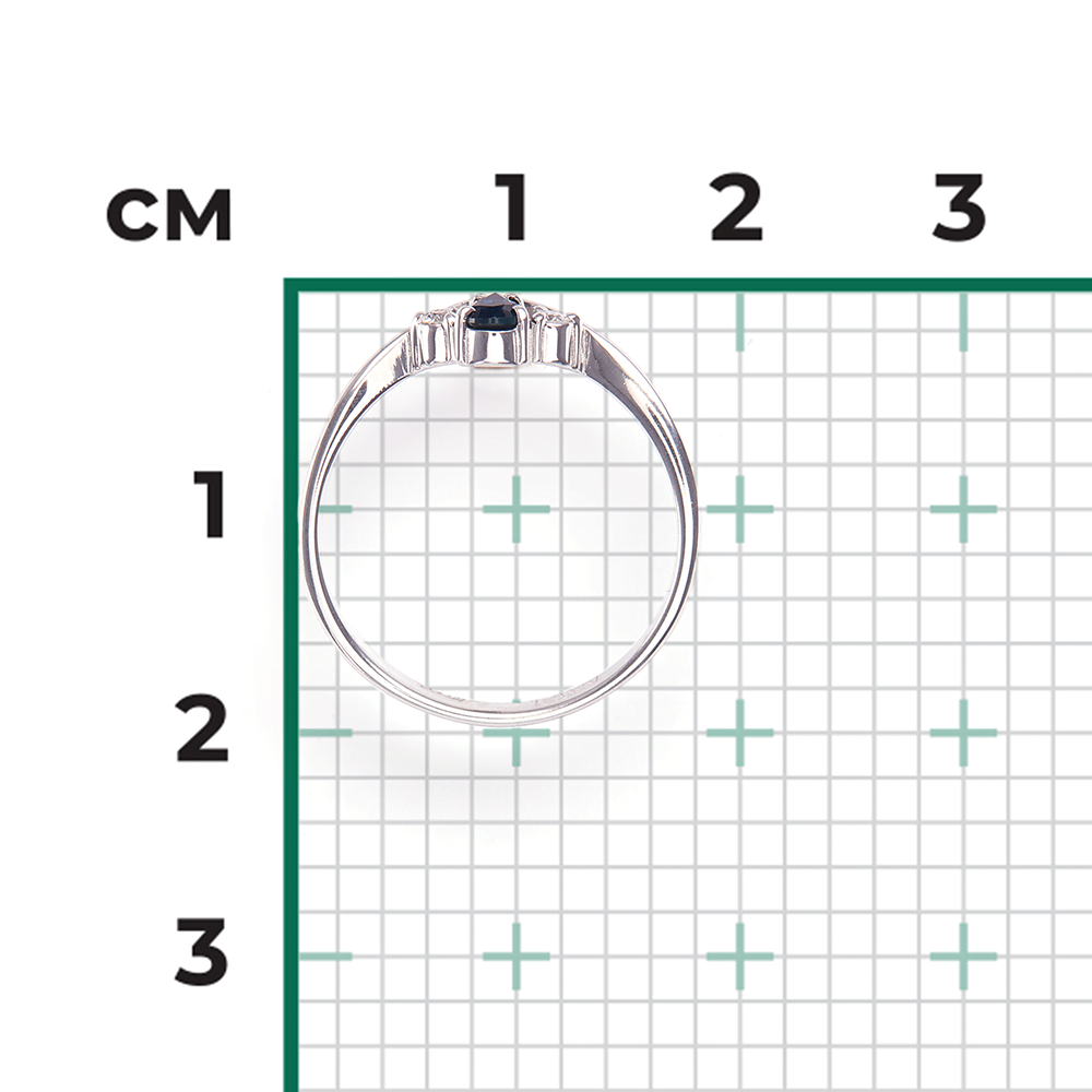 Кольцо из белого золота с сапфиром и бриллиантами 01-0500-00-105-1120-30