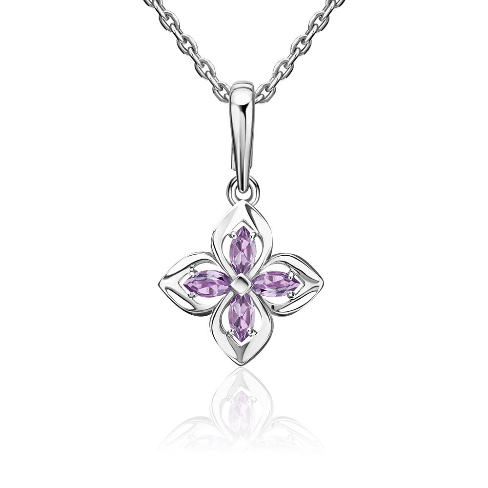 Подвеска из серебра с аметистами 03-3680-00-203-0200