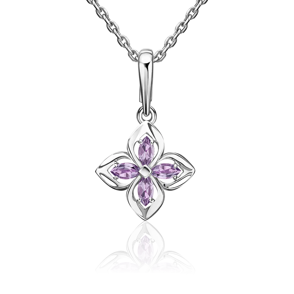 Подвеска из серебра с аметистами 03-3680-00-203-0200