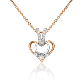 Подвеска из комбинированного золота с фианитами 03-3068-00-501-1111-38