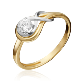 Кольцо из комбинированного золота с бриллиантом 01-5343-00-101-1121-30