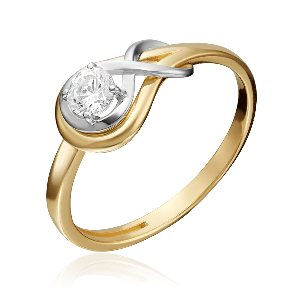 Кольцо из комбинированного золота с бриллиантом 01-5343-00-101-1121-30