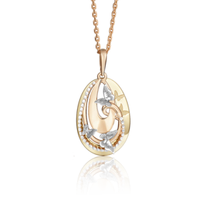 Подвеска «Полёт бабочек» из комбинированного золота 03-2739-00-000-1140-48