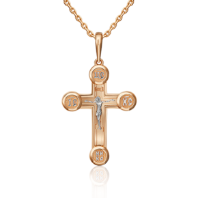 Православный крест из комбинированного золота 03-3153-00-000-1111-48