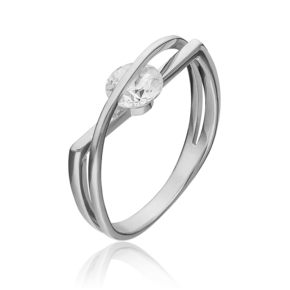Кольцо из белого золота с фианитом 01-5395-00-401-1120