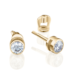 Серьги-пусеты из лимонного золота с фианитом 02-2068-00-501-1130-38