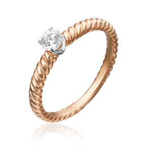 Помолвочное кольцо из комбинированного золота с фианитом 01-5272-00-501-1111-38