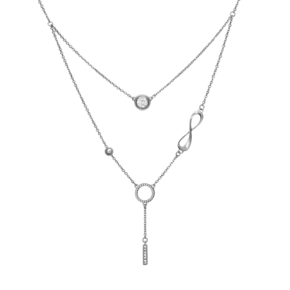 Колье из белого золота с фианитом 07-0211-00-401-1120