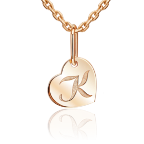 Подвеска «Буква К» из красного золота 03-3658-К-000-1110