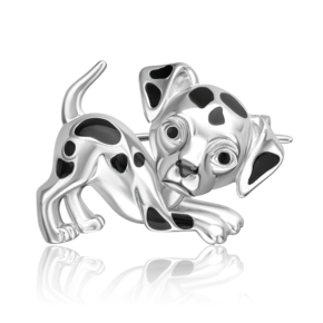 Брошь «Далматинец» из серебра с эмалью 04-0282-00-000-0200