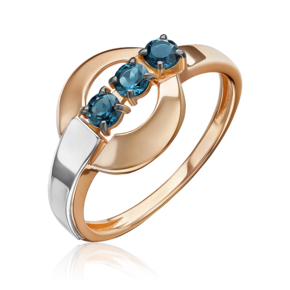 Кольцо из комбинированного золота с топазами 01-5837-01-201-1111