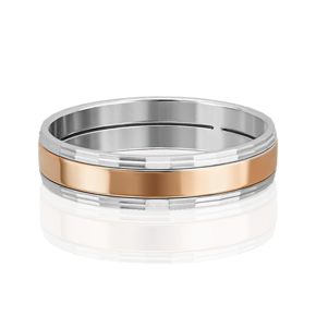 Обручальное кольцо из комбинированного золота с алмазной гранью 01-5677-00-000-1111