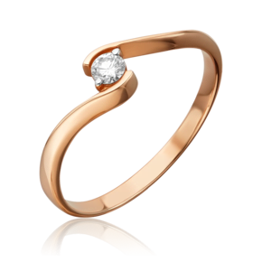Кольцо из красного золота с бриллиантом 01-0690-00-101-1110-30