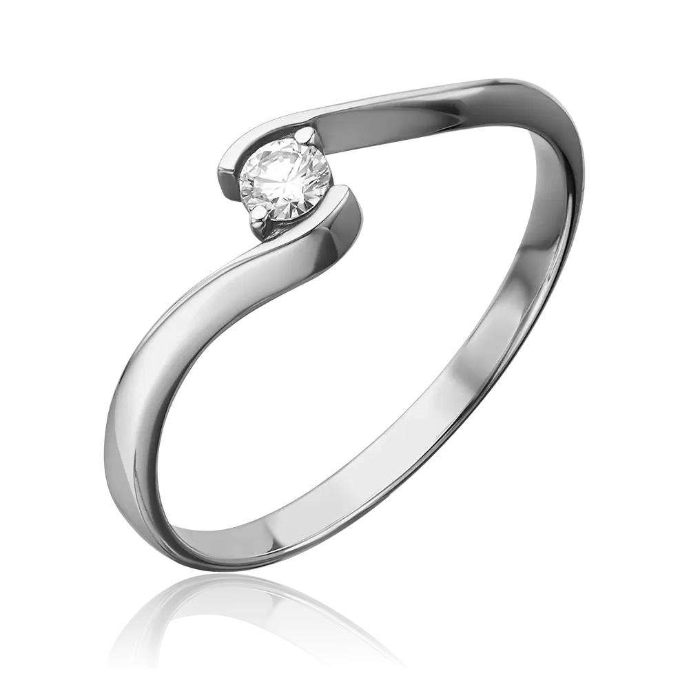 Кольцо из белого золота с бриллиантом 01-0691-00-101-1120-30