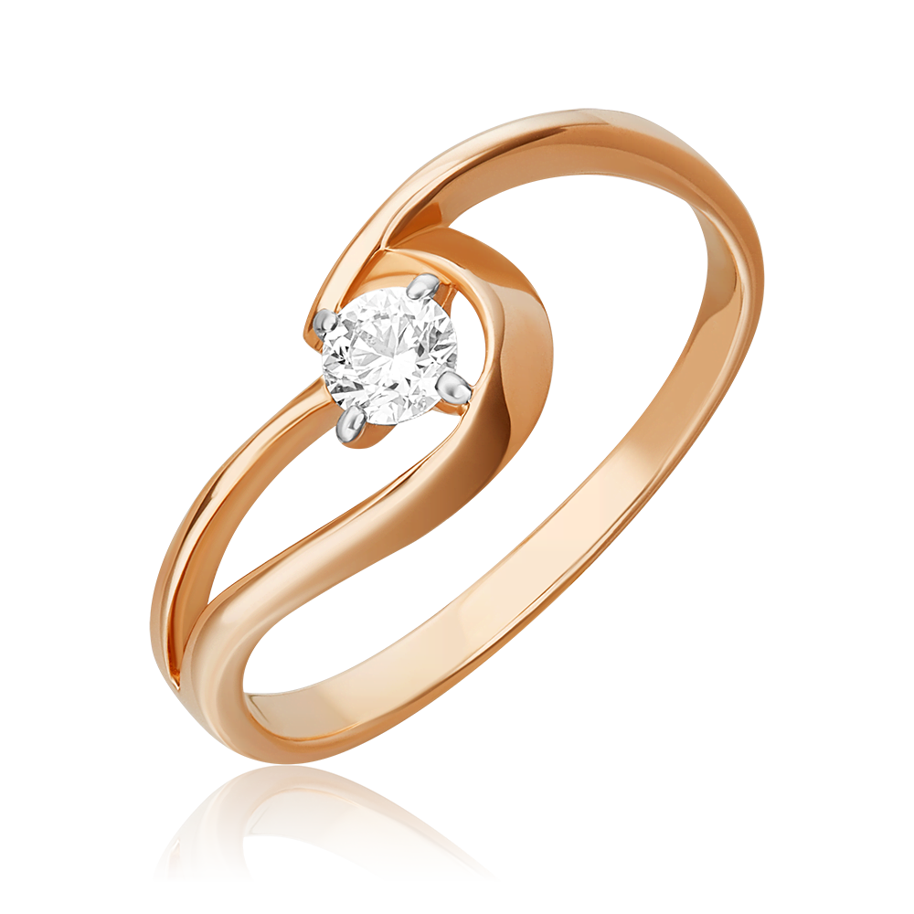 Кольцо из красного золота с бриллиантом 01-0694-00-101-1110-30