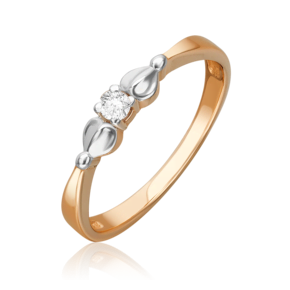 Кольцо из красного золота с бриллиантом 01-0696-00-101-1110-30