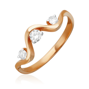 Кольцо из красного золота с бриллиантами 01-0698-00-101-1110-30