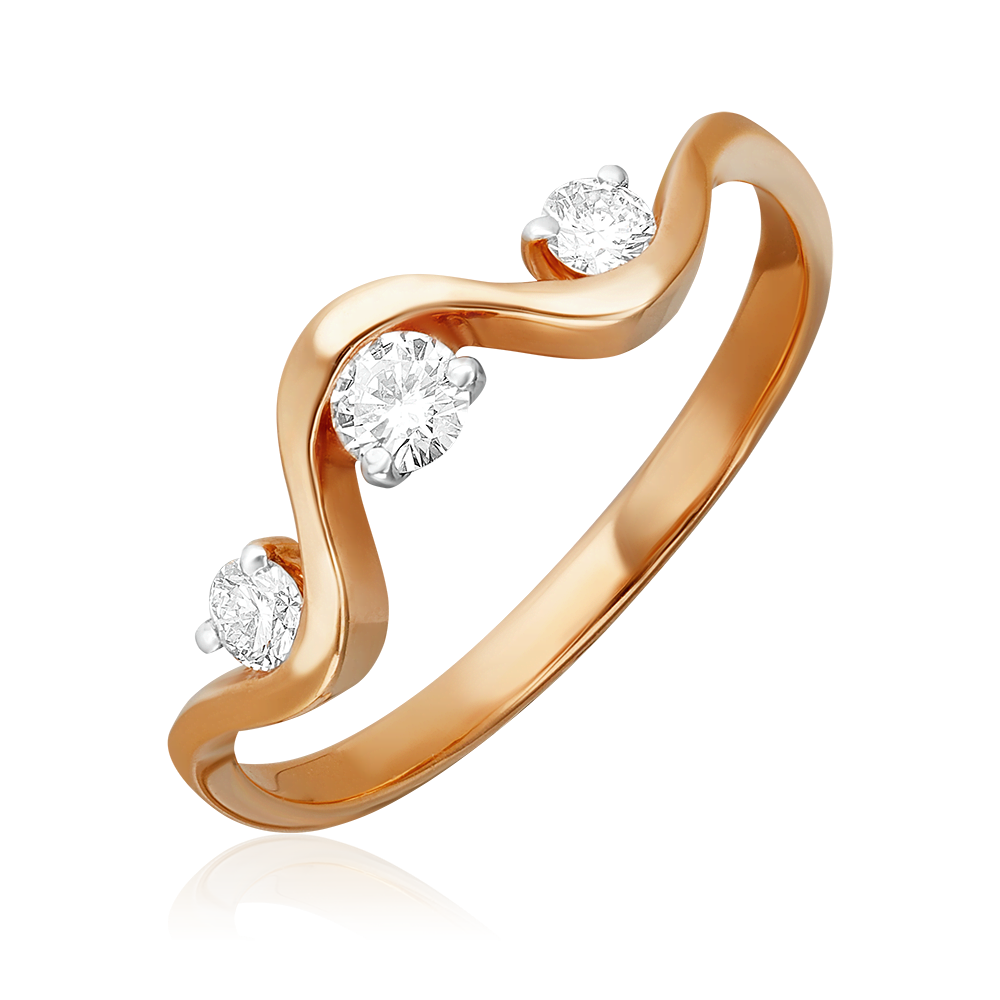 Кольцо из красного золота с бриллиантами 01-0698-00-101-1110-30