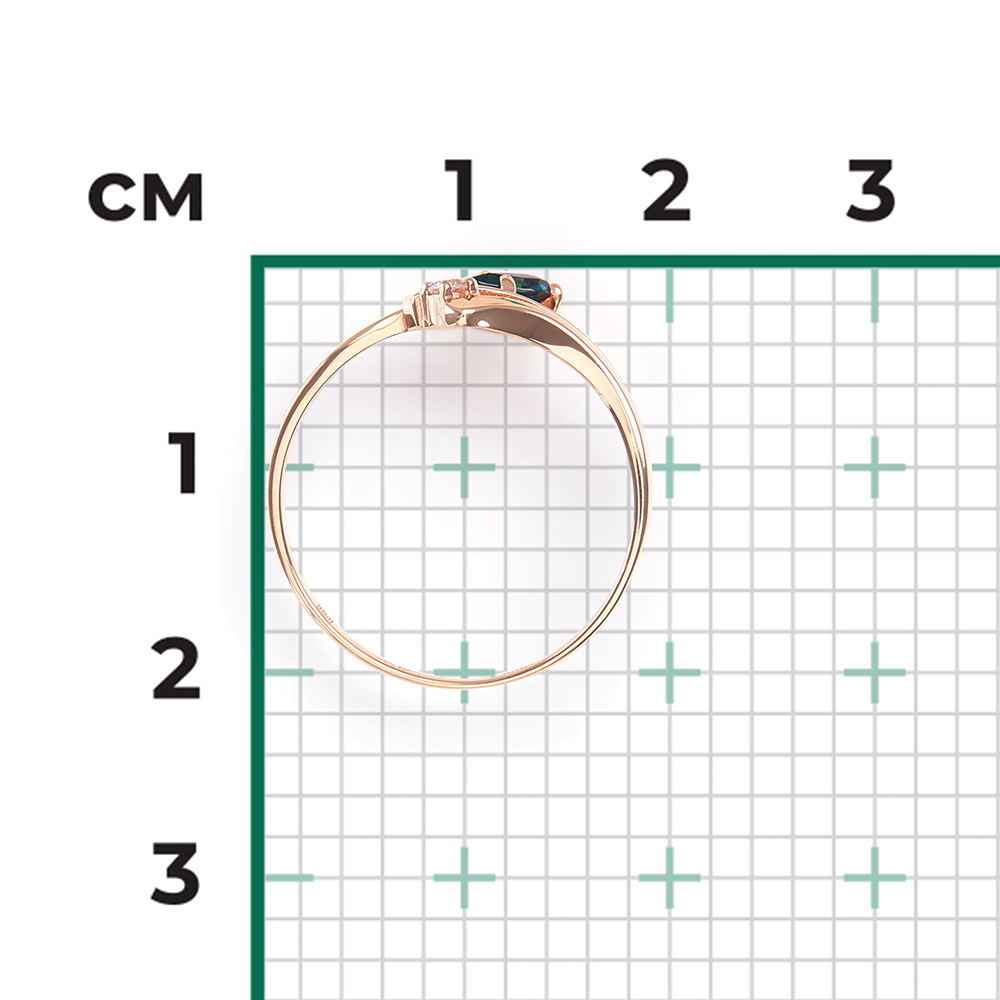 Кольцо из красного золота с сапфиром и бриллиантом 01-0702-00-105-1110-30