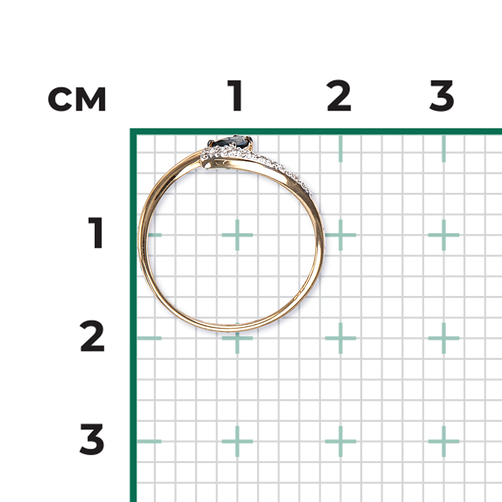 Кольцо из красного золота с сапфиром и бриллиантами 01-0704-00-105-1110-30