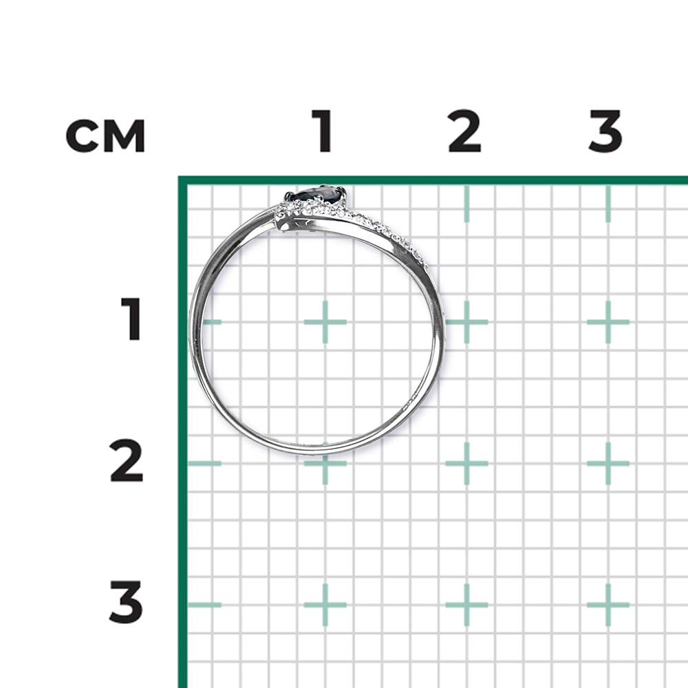 Кольцо из белого золота с сапфиром и бриллиантами 01-0705-00-105-1120-30