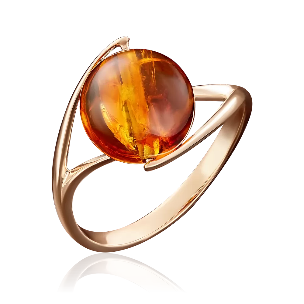 Кольцо из красного золота с янтарём 01-4936-00-271-1110-46