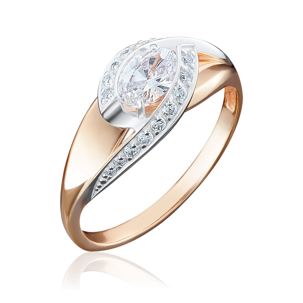 Кольцо из комбинированного золота с фианитами 01-4937-00-501-1111-38