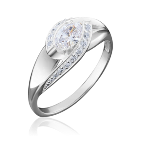 Кольцо из белого золота с фианитами 01-4937-00-501-1120-38