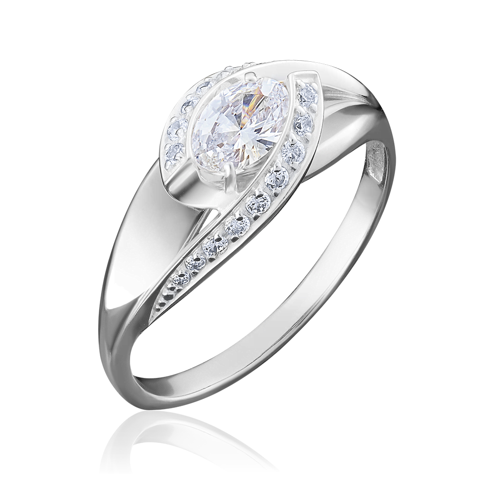 Кольцо из белого золота с фианитами 01-4937-00-501-1120-38