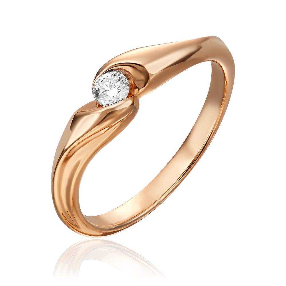 Кольцо из красного золота с бриллиантом 01-4938-00-101-1110-30