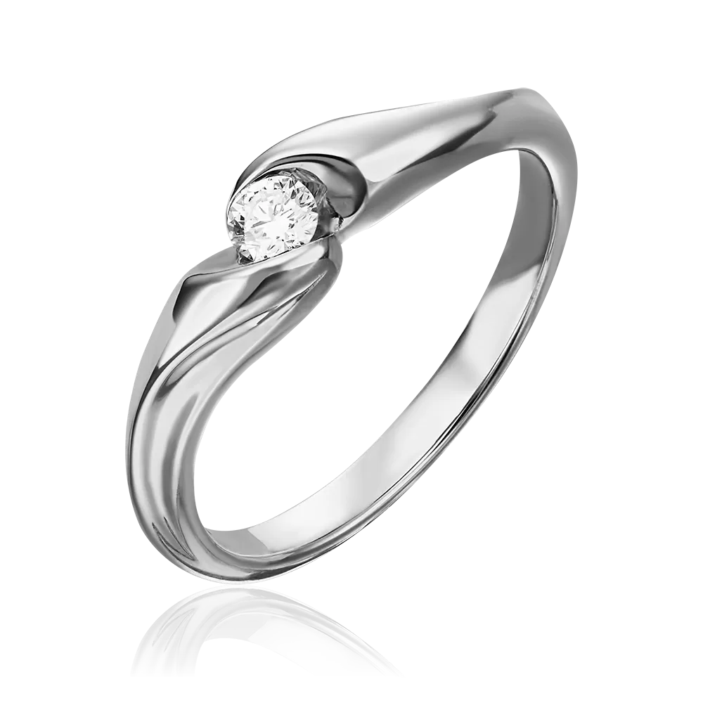 Кольцо из белого золота с бриллиантом 01-4938-00-101-1120-30