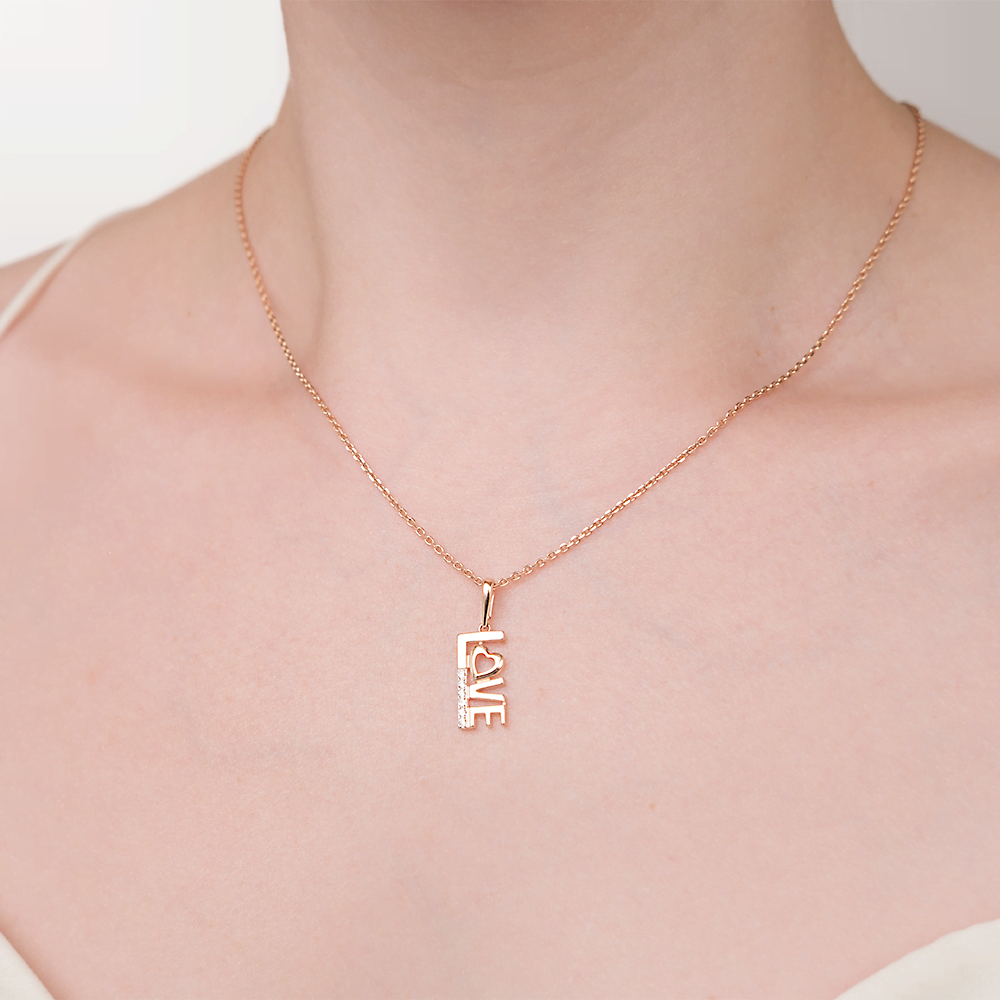 Подвеска «Любовь» из красного золота с фианитами 03-3584-00-401-1110